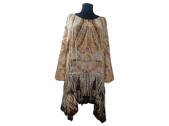 Vestido Túnica de Seda Roberto Cavalli Multicolor