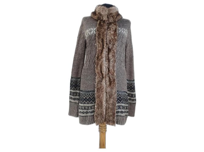 Cardigã Cynthia Rowley de Lã e Alpaca Multicor