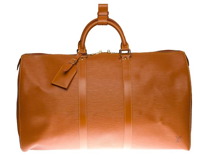 Abbesses Louis Vuitton Keepall 50 aus Cognac-Epi-Leder Golden