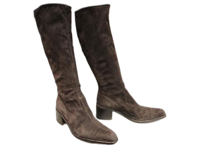 Autre Marque botas stretxh Gris Mer p 38,5 Marrón oscuro
