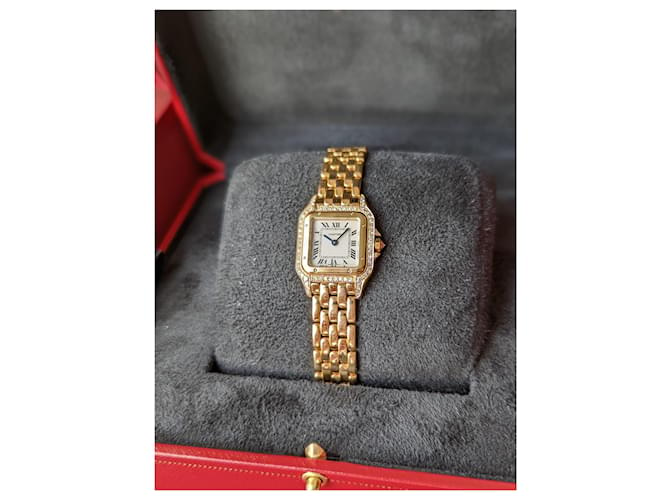 Cartier Panther Diamond 18K GELB GOLD UHR Gold hardware Gelbes Gold  ref.450849