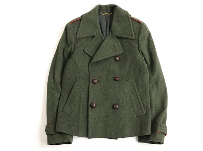 [Used] DOLCE & GABBANA Wool P Coat Khaki 44 Made in Italy Viscose  ref.450857