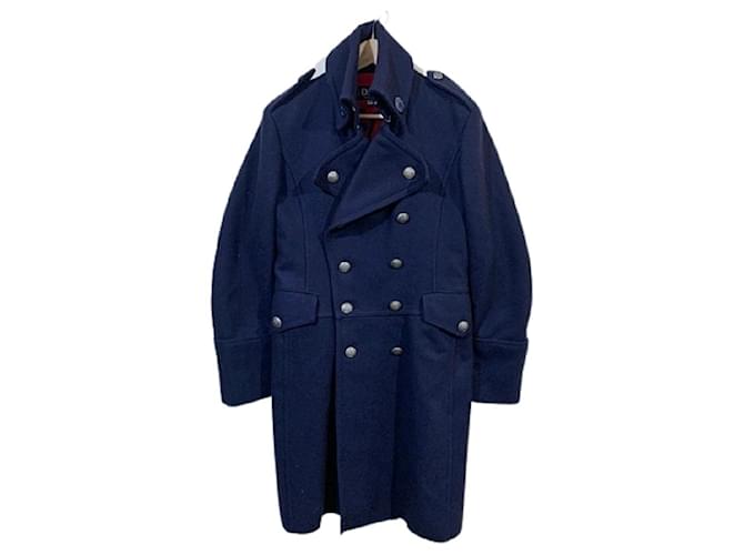 [Usado] Dolce & Gabbana abrigo de lana transpirable con forro de Napoleón Chester 44/30 Marina Azul marino  ref.450860