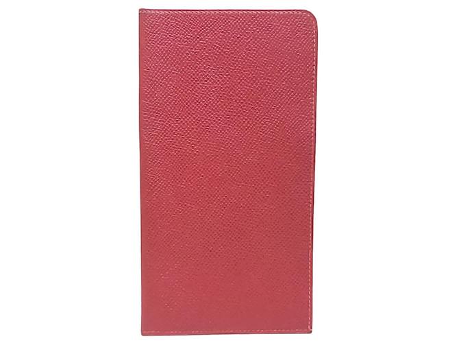 Hermès Hermes wallet Red Leather  ref.450917