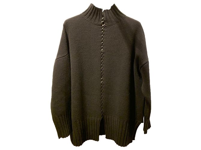 Pier Antonio Gaspari Großer Pullover aus schwarzer Wolle