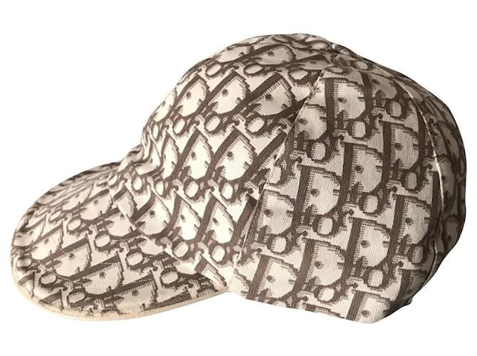 Cappello con monogramma Dior Bianco Beige Cotone  ref.496452