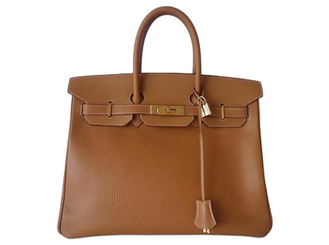 Hermès Bolso HERMES BIRKIN 35 Beige Cuero  ref.451022