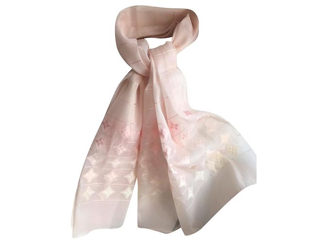 Louis Vuitton Estola de seda Monogram Vuitton Rosa