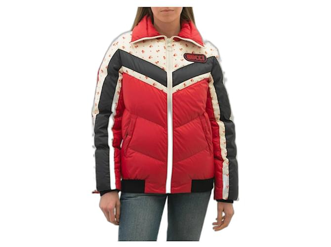 Gucci red hot sale puffer jacket