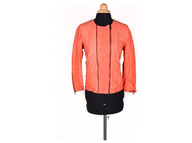 Drome Bright leather jacket Orange