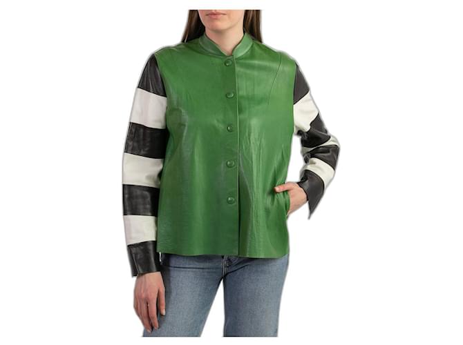 Acne Studios leather jacket Green  ref.454056