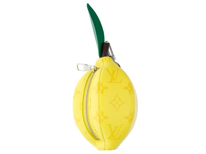 Louis Vuitton BRAND NEW/SOLD OUT/ MEN FW 2022 /Lemon pouch in yellow  monogram canvas Cloth ref.454314 - Joli Closet
