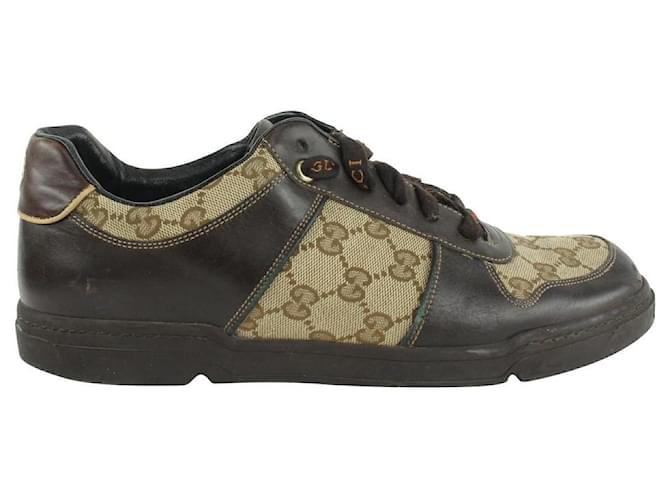 Gucci Herren 9 US Brown Monogram GG Signature Lace Low Sneakers Spitze  ref.454340