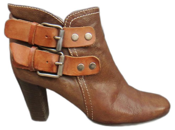 Botines Chloé de cuero marrón claro 36