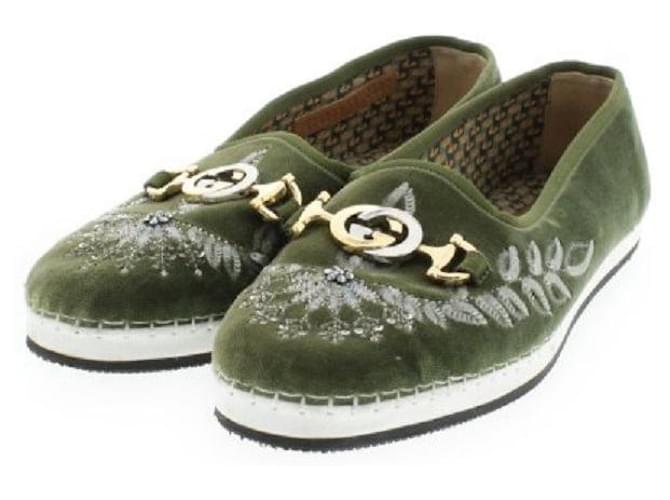 [Usado] GUCCI Gucci Business Dress Shoes Homens Verde Lona  ref.454355