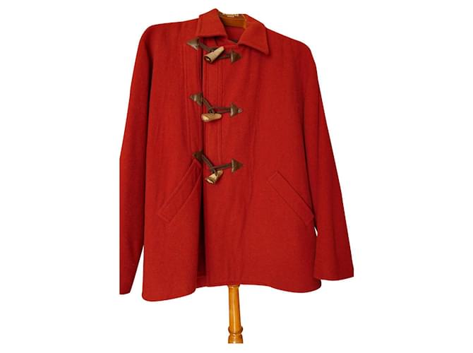 Hermès Duffle coat Dark red Wool  ref.454730