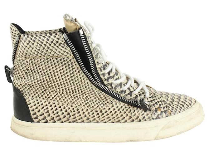 Giuseppe Zanotti Talla de los hombres 43.5 Zapatillas altas May London con estampado de serpiente  ref.454744