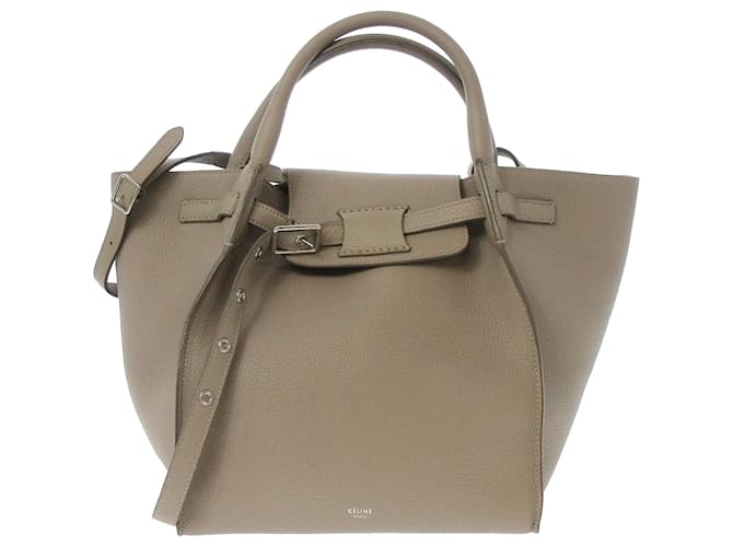 Big Bag Céline Celine Brown Big Leather Satchel Beige Pony-style calfskin  ref.454822