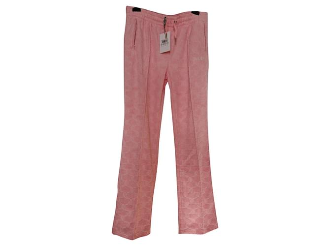 JUICY COUTURE pantaloni della tuta in velluto rosa  ref.454895