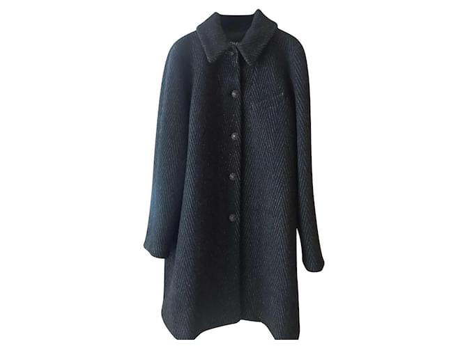 Chanel abrigo de tweed con chevron Multicolor  ref.454921