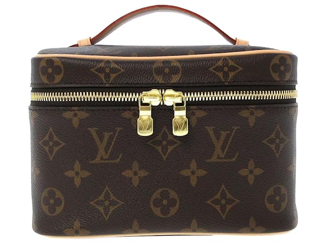 Cannes Louis Vuitton Brown Monogram Nice Mini Vanity Case Leather Cloth  ref.454997 - Joli Closet