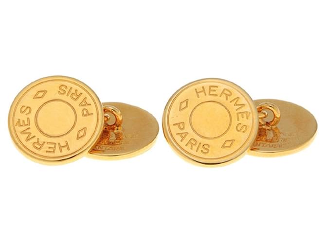 Hermès [Usado] HERMES Hermes Acessórios Serie Abotoaduras GP Dourado Banhado a ouro  ref.455023