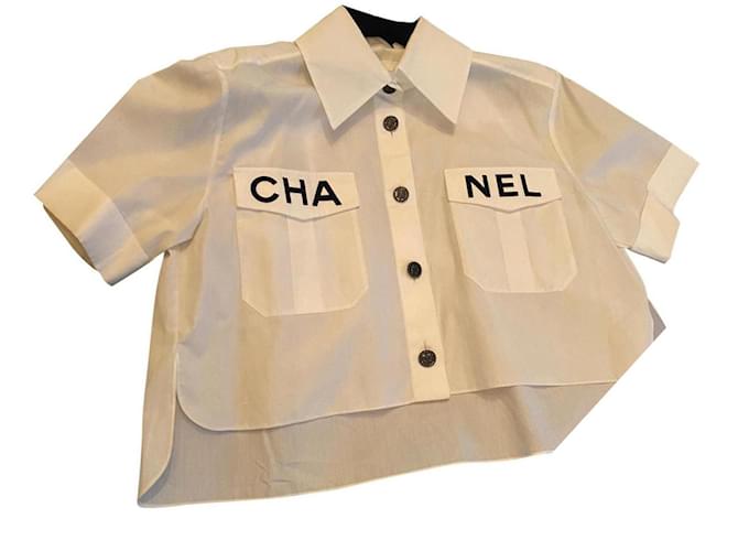 Autre Marque Camisa icônica da Chanel esgotada em todos os lugares Branco Algodão  ref.455035