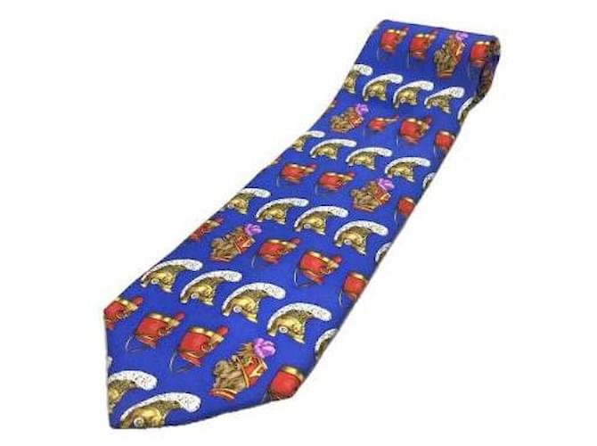 Gianni Versace Ties Blue Silk  ref.455190