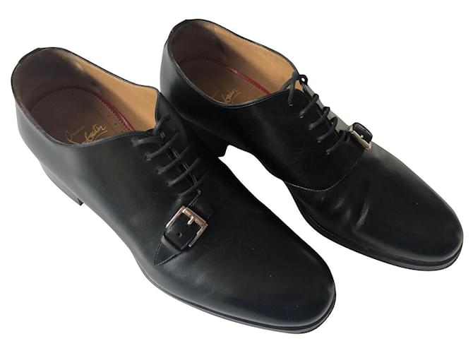 Christian Louboutin Lace ups Black Leather  ref.455312