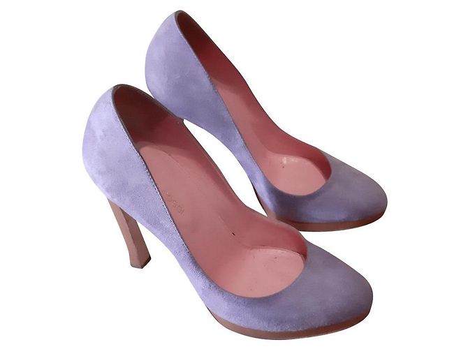 Sergio Rossi Pumps Lavendel Hirschleder