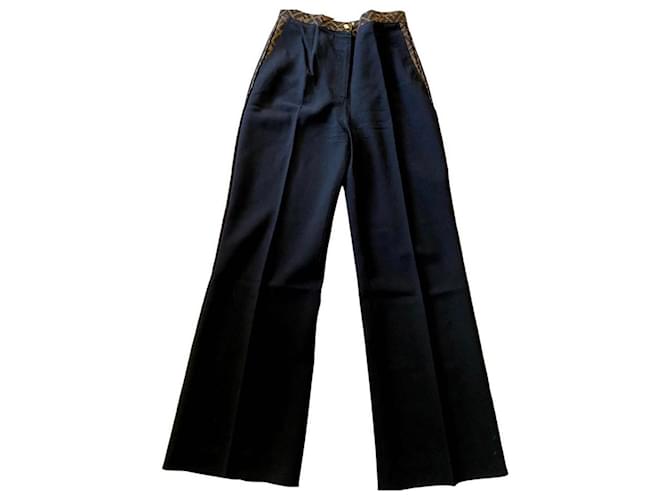 Fendi women's straight pants t36-38 Fr Excellent condition Black Wool  ref.455319