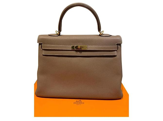 Hermès Kelly 35 togo Taupe Leather  ref.455338
