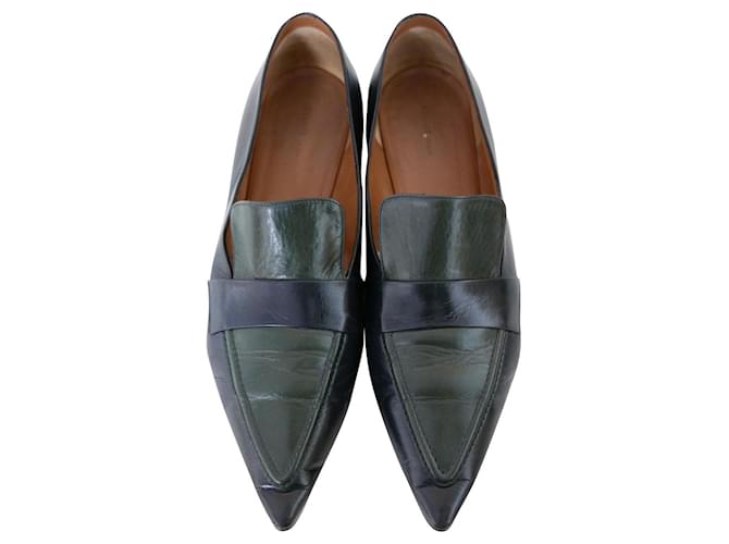 Céline Celine x Philo Pre-Fall 2014 Pointed Loafers Navy blue Leather  ref.455349