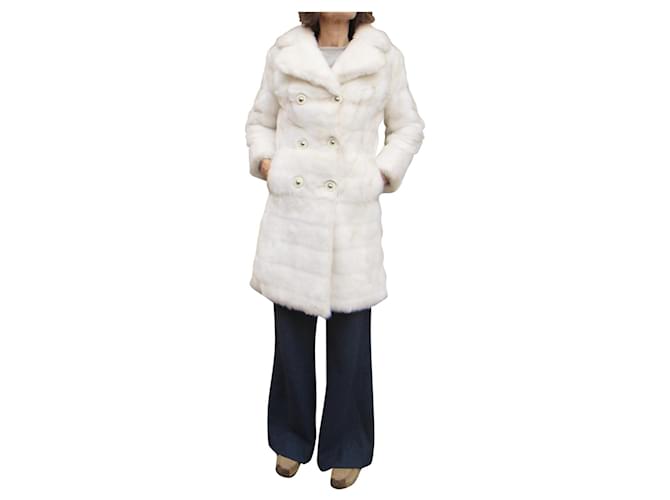 Autre Marque casaco de pele falso vintage t 38 Branco  ref.455427