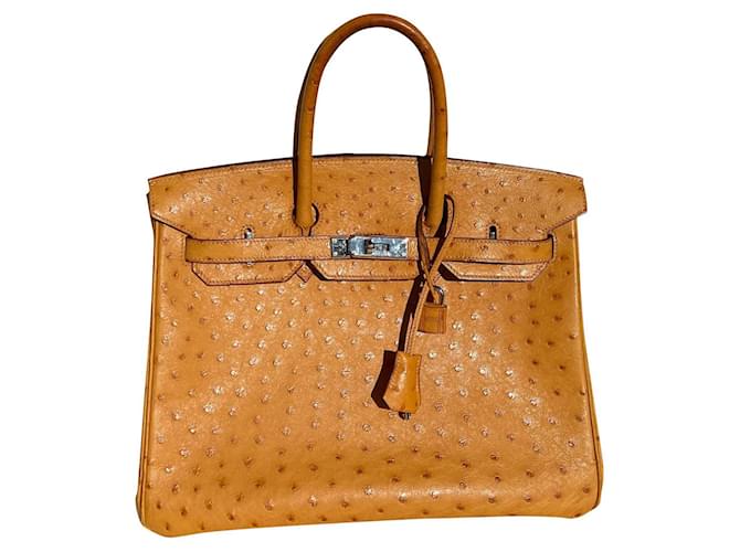 Hermes Birkin 35 Ostrich Leather Bag