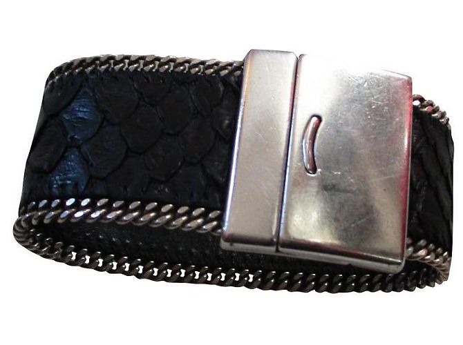 Autre Marque Punho de couro em relevo, Misturado. Preto