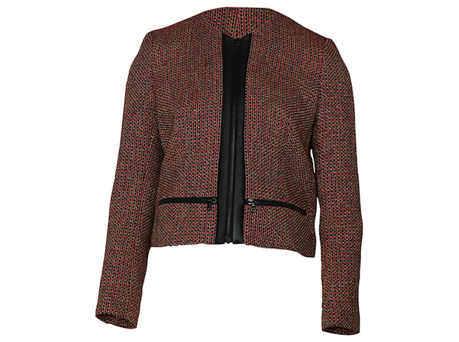 Conjunto de falda y blazer de tweed de algodón rojo Sandro Paris  ref.456008