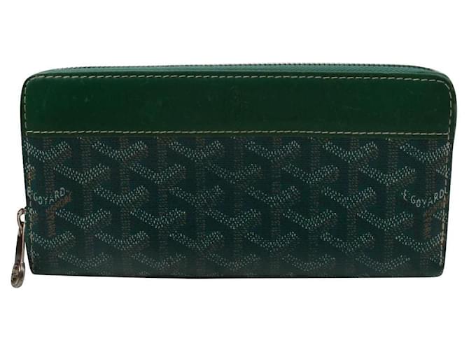 Goyard Green Chevron Matignon Zippy Wallet Zip Around Leather ref.456018 -  Joli Closet