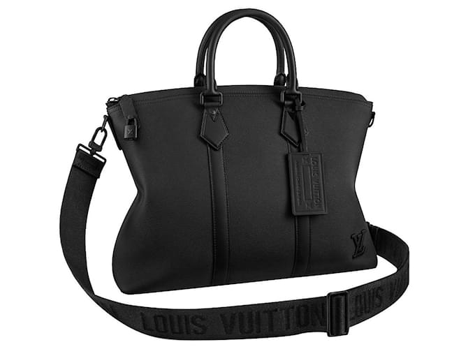 Louis Vuitton LV Lock it tote aerogram Black Leather  ref.456105