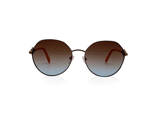 Emilio Pucci Nouvelles lunettes de soleil femme Bronze EP0150 36F 59-18 140 MM Métal Marron  ref.456220