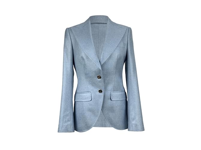 Dolce & Gabbana Giacca Blazer In Seta Azzurro Taglia 40 IT Blu  ref.456399