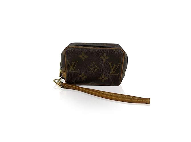 Louis Vuitton Monogram Canvas Trousse Wapity Mini Pouch Wrist Bag Braun Leinwand  ref.456682