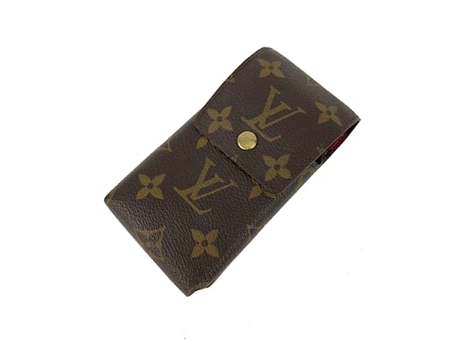 Louis Vuitton Monogram Canvas Etui Phone Holder Belt Pouch Brown Cloth  ref.456892