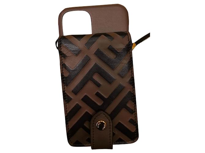 Fendi iPhone 11 Pro case new with tag dustbag invoice Brown