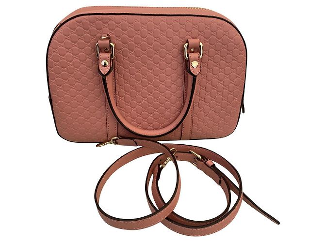 Gucci MicroGuccisima Pink Leather Handbag