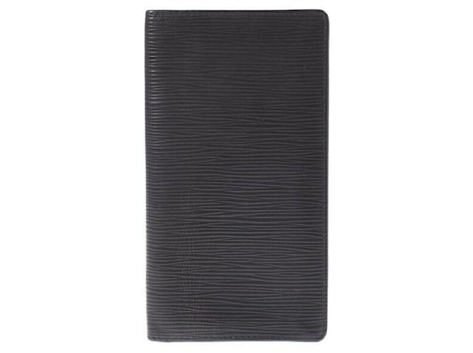 Louis Vuitton LV lined card holder leather Black ref.518344 - Joli