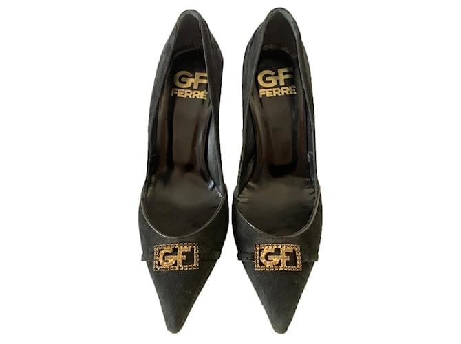 Gianfranco Ferre Vintage Escarpins en daim noir vintage GF Ferré Suede  ref.457840