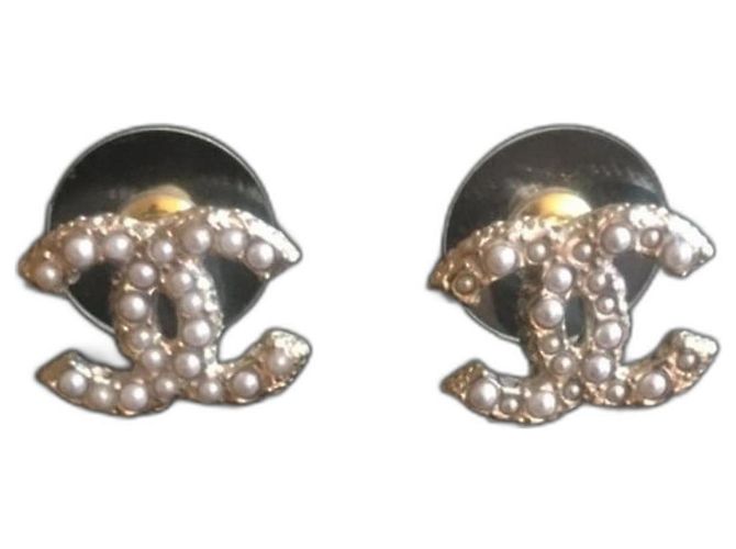 ORECCHINI PERLE CHANEL CC D'oro Metallo