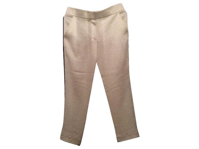 Pantaloni Louis Vuitton in Viscosa Ecru e Nero Crudo