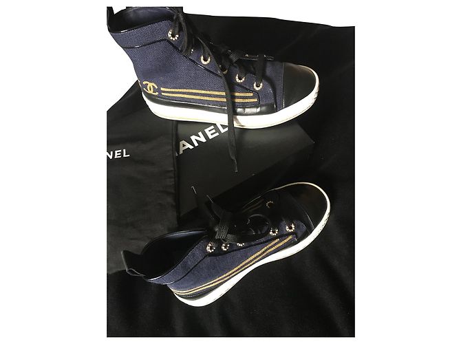 Cambon Baskets chanel Bleu Marine